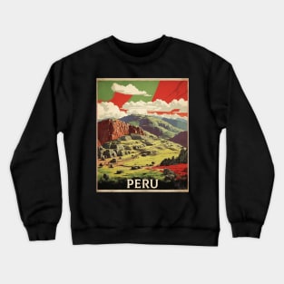 Sacsayhuaman Peru Tourism Vintage Poster Crewneck Sweatshirt